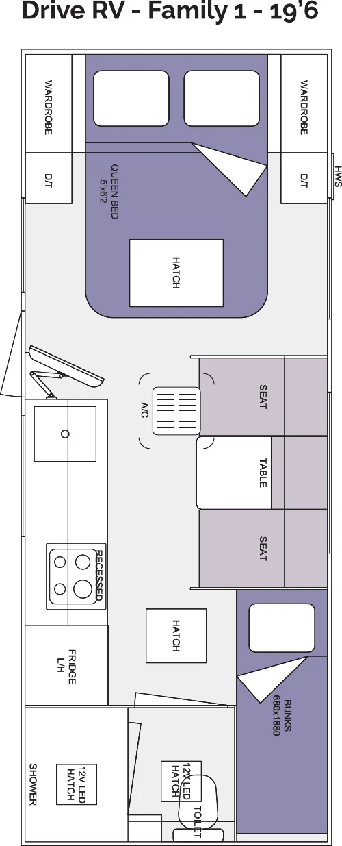 Drive RV - Family 1 - 19’6 floorplan