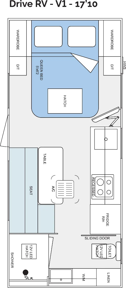 Drive RV - V1 - 17’10 floorplan