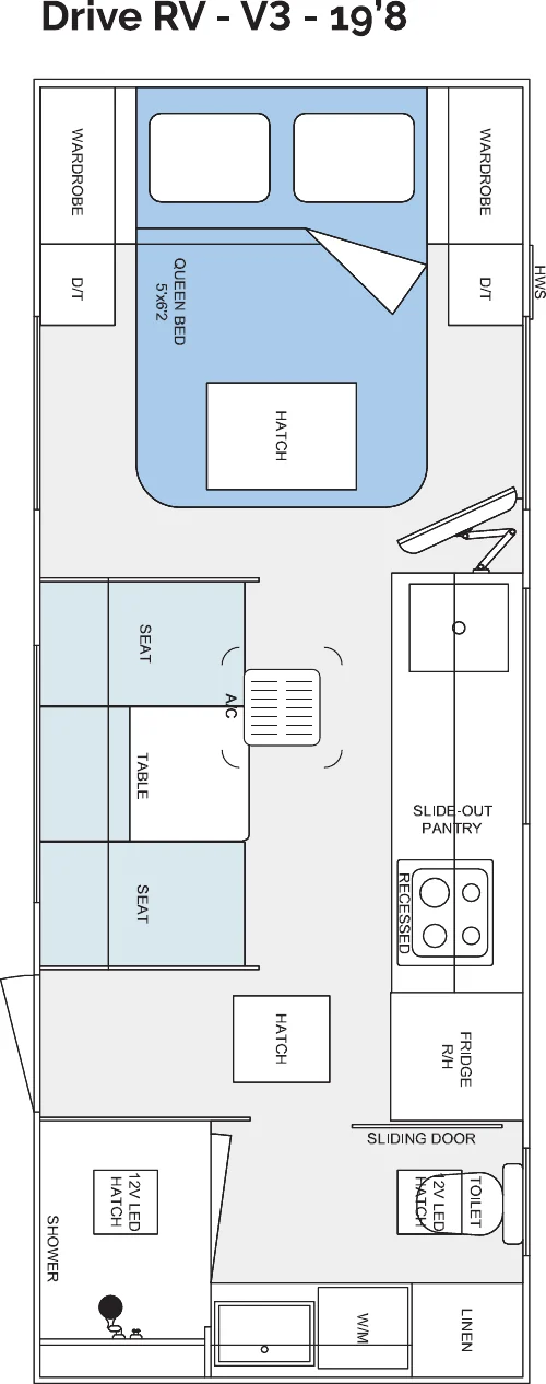 Drive RV - V3 - 19’8 floorplan