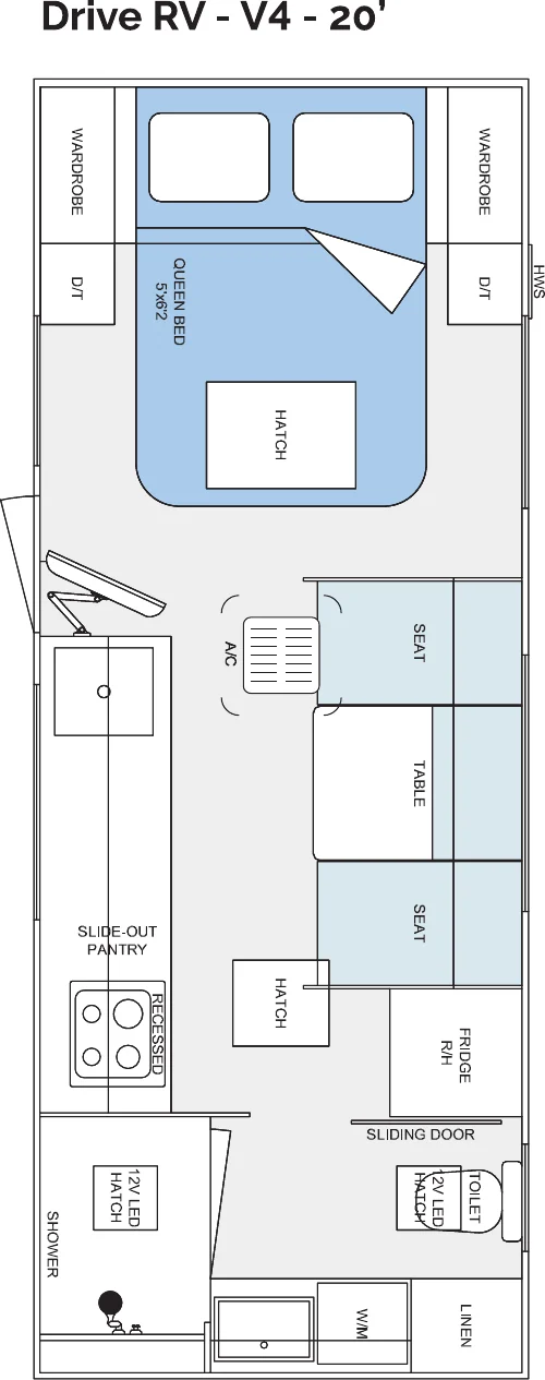 Drive RV - V4 - 20’ floorplan