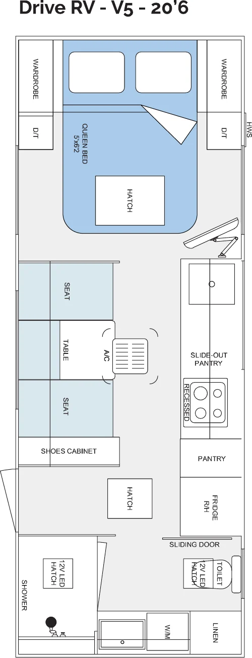 Drive RV - V5 - 20’6 floorplan