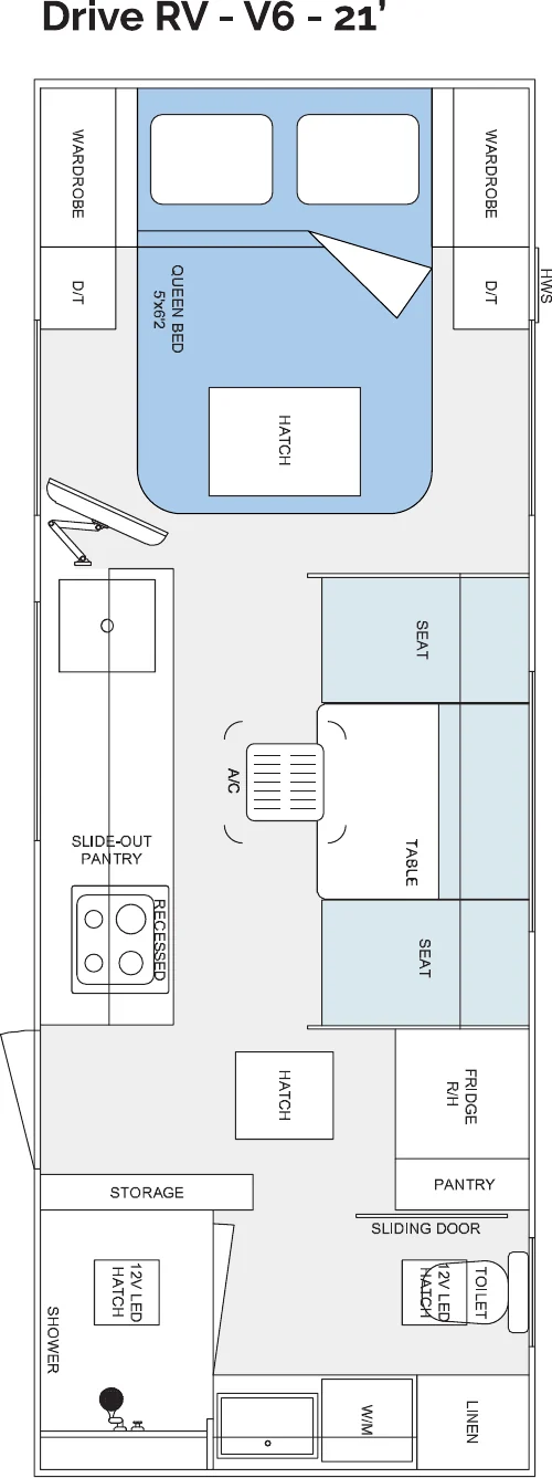 Drive RV - V6 - 21’ floorplan
