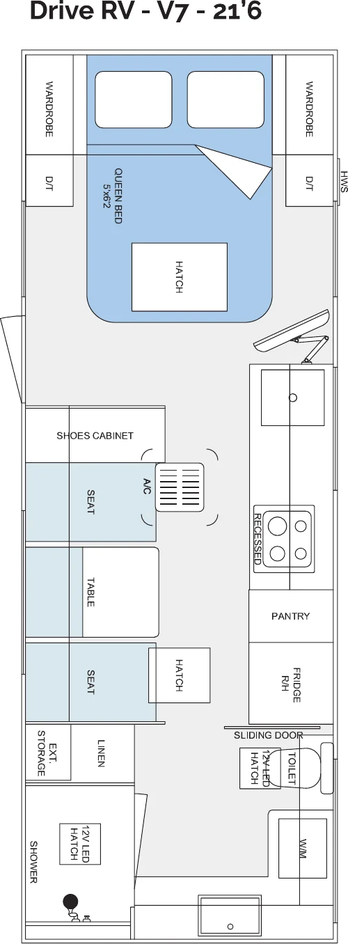 Drive RV - V7 - 21’6 floorplan
