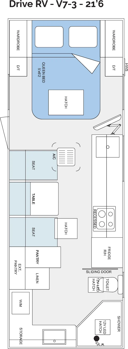 Drive RV - V7-3 - 21’6 floorplan